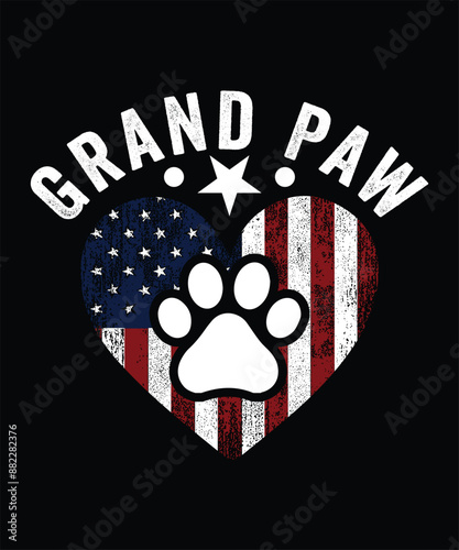 GRAND PAW VECTOR FLAG TSHIRT DESIGN