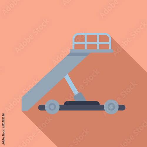 Mobile airport gangway is waiting for a plane to arrive to board passengers