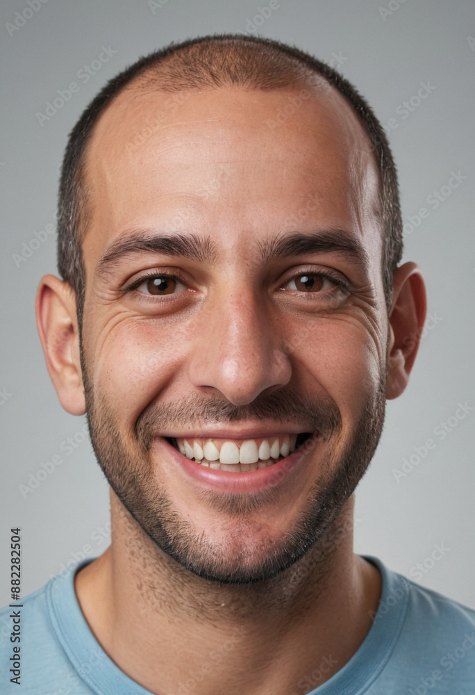Portrait view of a regular happy smiling Israel man, ultra realistic, candid, social media, avatar image, plain solid background Portrait view of a regular happy smiling Israel man, ultra realistic, candid, social media, avatar image, plain solid background