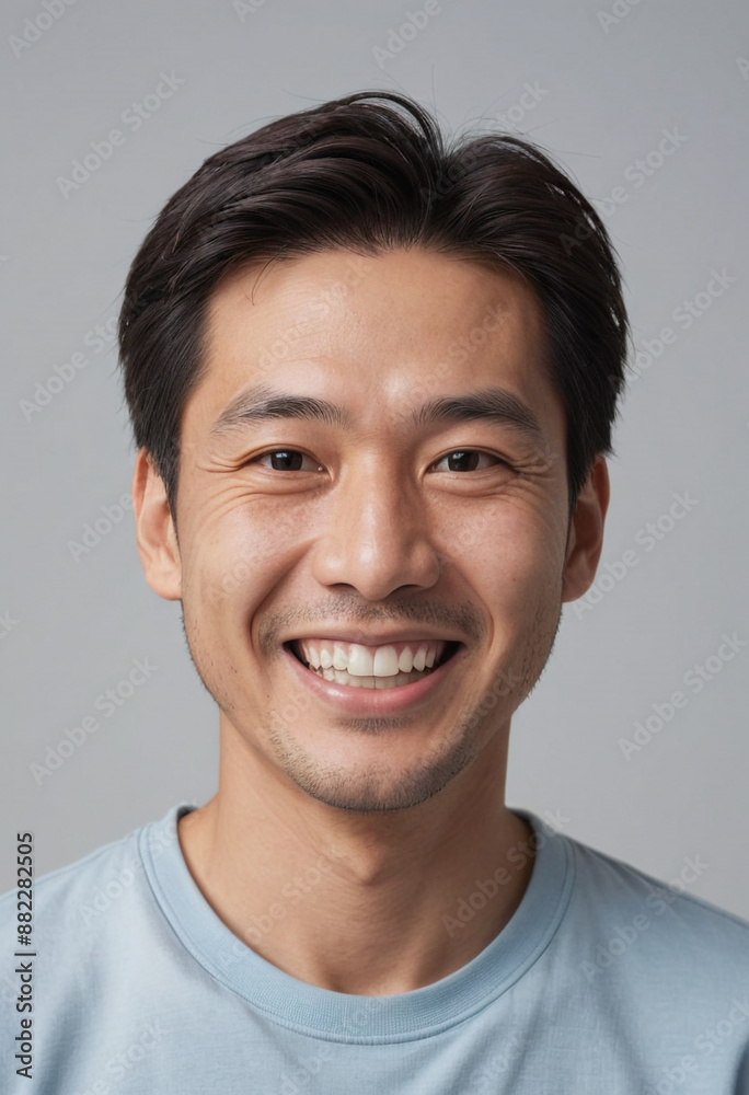 Portrait view of a regular happy smiling Japan man, ultra realistic, candid, social media, avatar image, plain solid background Portrait view of a regular happy smiling Japan man, ultra realistic, candid, social media, avatar image, plain solid background