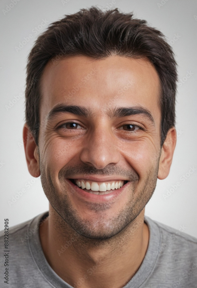 Portrait view of a regular happy smiling Lebanon man, ultra realistic, candid, social media, avatar image, plain solid background Portrait view of a regular happy smiling Lebanon man, ultra realistic, candid, social media, avatar image, plain solid background