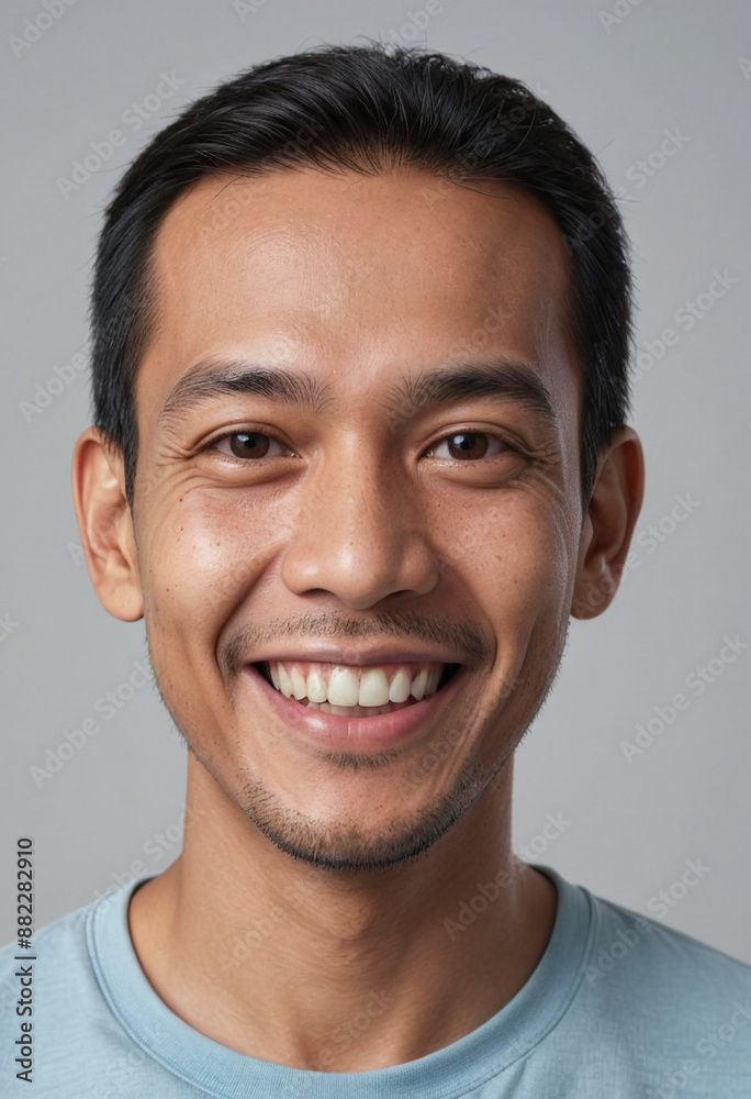 Portrait view of a regular happy smiling Malaysia man, ultra realistic, candid, social media, avatar image, plain solid background Portrait view of a regular happy smiling Malaysia man, ultra realistic, candid, social media, avatar image, plain solid background