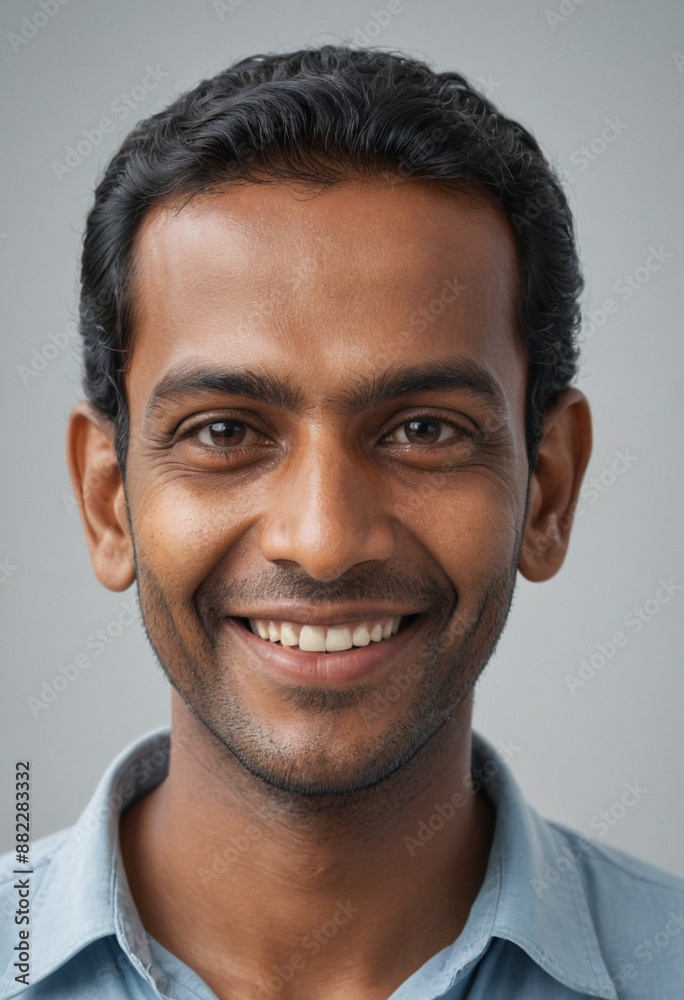 Portrait view of a regular happy smiling Sri Lanka man, ultra realistic, candid, social media, avatar image, plain solid background Portrait view of a regular happy smiling Sri Lanka man, ultra realistic, candid, social media, avatar image, plain solid background