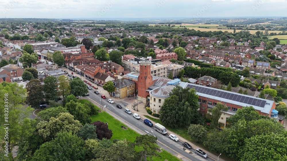 Council offices Epping market town Essex UK drone,aerial