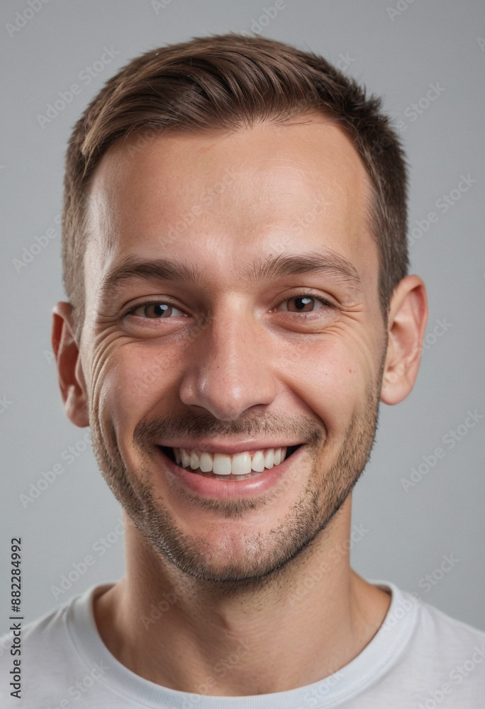 Portrait view of a regular happy smiling Poland man, ultra realistic, candid, social media, avatar image, plain solid background Portrait view of a regular happy smiling Poland man, ultra realistic, candid, social media, avatar image, plain solid background