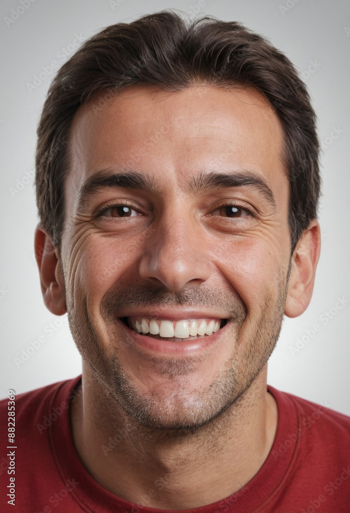 Portrait view of a regular happy smiling Spain man, ultra realistic, candid, social media, avatar image, plain solid background Portrait view of a regular happy smiling Spain man, ultra realistic, candid, social media, avatar image, plain solid background