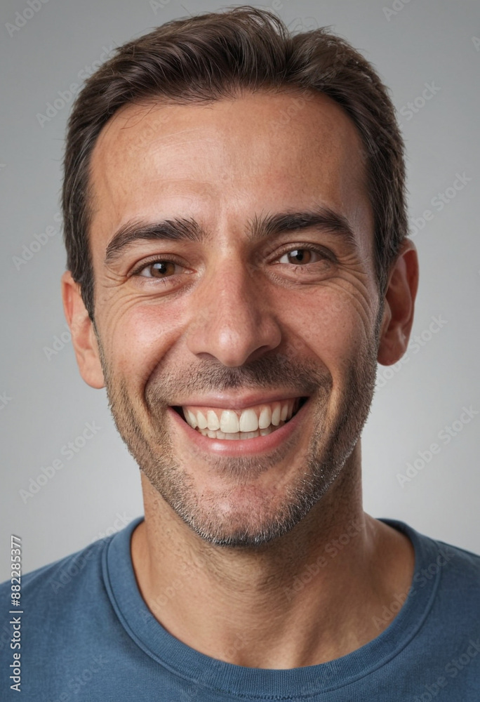 Portrait view of a regular happy smiling Spain man, ultra realistic, candid, social media, avatar image, plain solid background Portrait view of a regular happy smiling Spain man, ultra realistic, candid, social media, avatar image, plain solid background