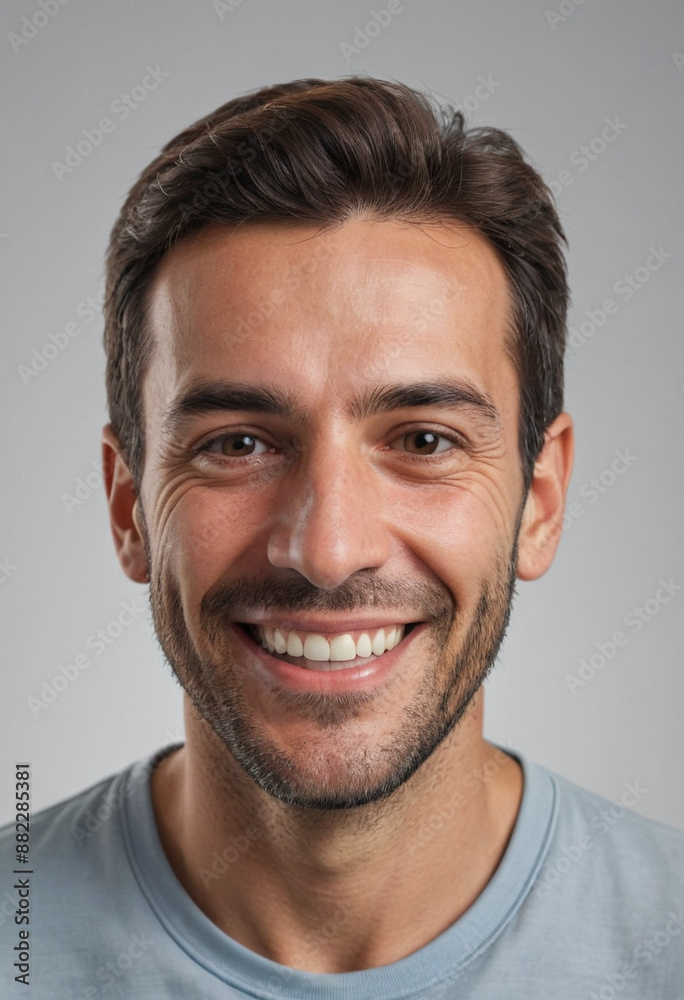 Portrait view of a regular happy smiling Spain man, ultra realistic, candid, social media, avatar image, plain solid background Portrait view of a regular happy smiling Spain man, ultra realistic, candid, social media, avatar image, plain solid background