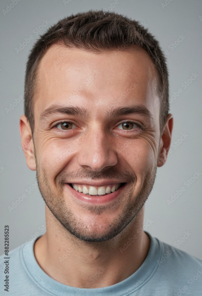 Portrait view of a regular happy smiling Ukraine man, ultra realistic, candid, social media, avatar image, plain solid background Portrait view of a regular happy smiling Ukraine man, ultra realistic, candid, social media, avatar image, plain solid background