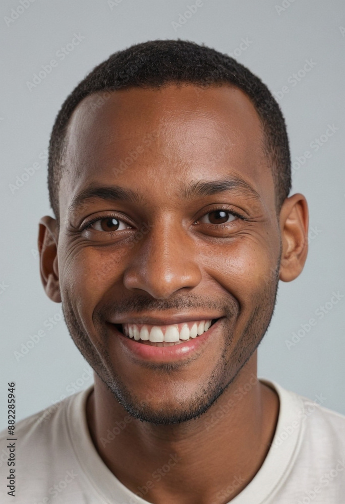 Portrait view of a regular happy smiling Dominica man, ultra realistic, candid, social media, avatar image, plain solid background Portrait view of a regular happy smiling Dominica man, ultra realistic, candid, social media, avatar image, plain solid background