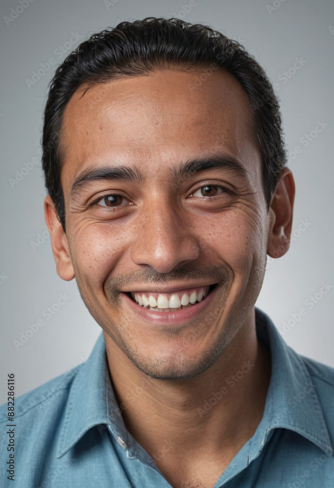 Portrait view of a regular happy smiling Guatemala man, ultra realistic, candid, social media, avatar image, plain solid background Portrait view of a regular happy smiling Guatemala man, ultra realistic, candid, social media, avatar image, plain solid background
