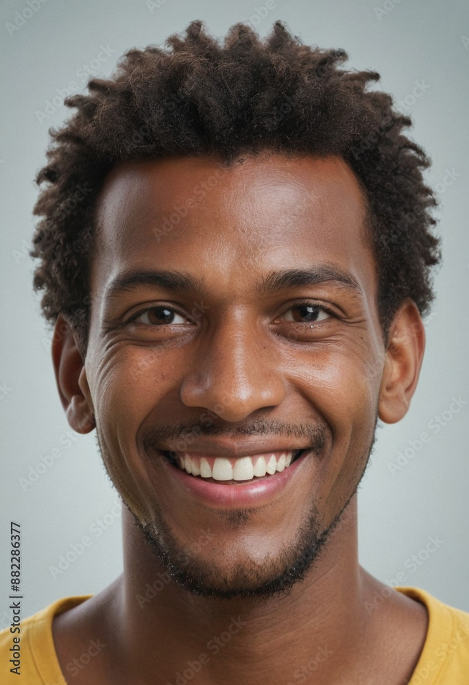 Portrait view of a regular happy smiling Saint Vincent and the Grenadines man, ultra realistic, candid, social media, avatar image, plain solid background Portrait view of a regular happy smiling Saint Vincent and the Grenadines man, ultra realistic, candid, social media, avatar image, plain solid background
