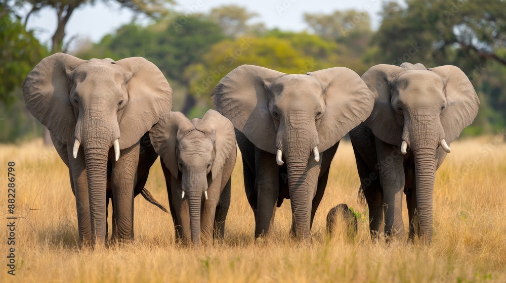 Elephant family in africsavanna Elephant family in africsavanna
