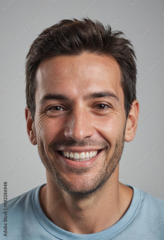 Portrait view of a regular happy smiling Argentina man, ultra realistic, candid, social media, avatar image, plain solid background Portrait view of a regular happy smiling Argentina man, ultra realistic, candid, social media, avatar image, plain solid background