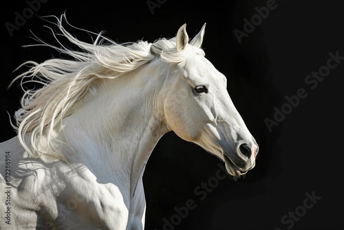 white horse in the wind © Mazhar
