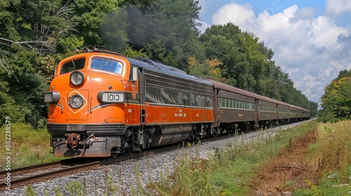 Wallpaper Mural Passenger Train Traveling Through Countryside Torontodigital.ca