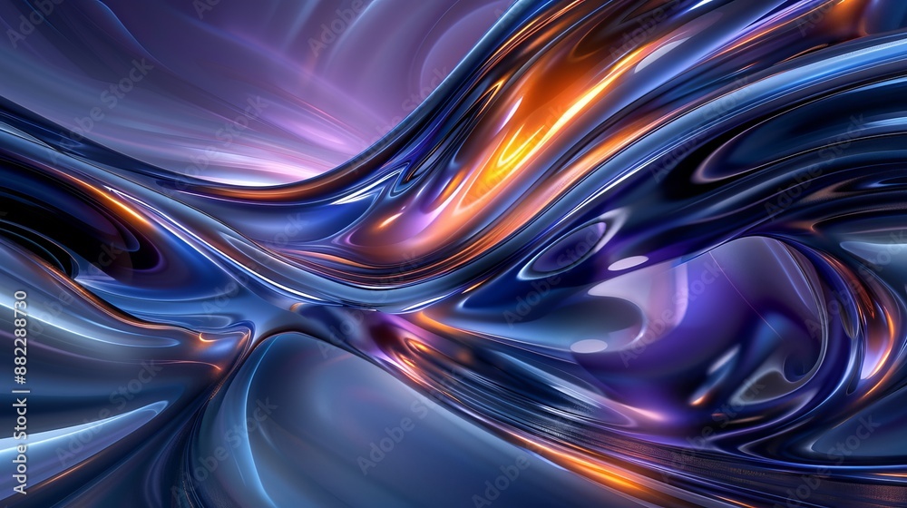 Abstract Blue And Orange Swirling Design Abstract Blue And Orange Swirling Design