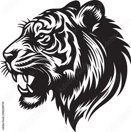 Wallpaper Mural Tiger head vector art illustration Torontodigital.ca