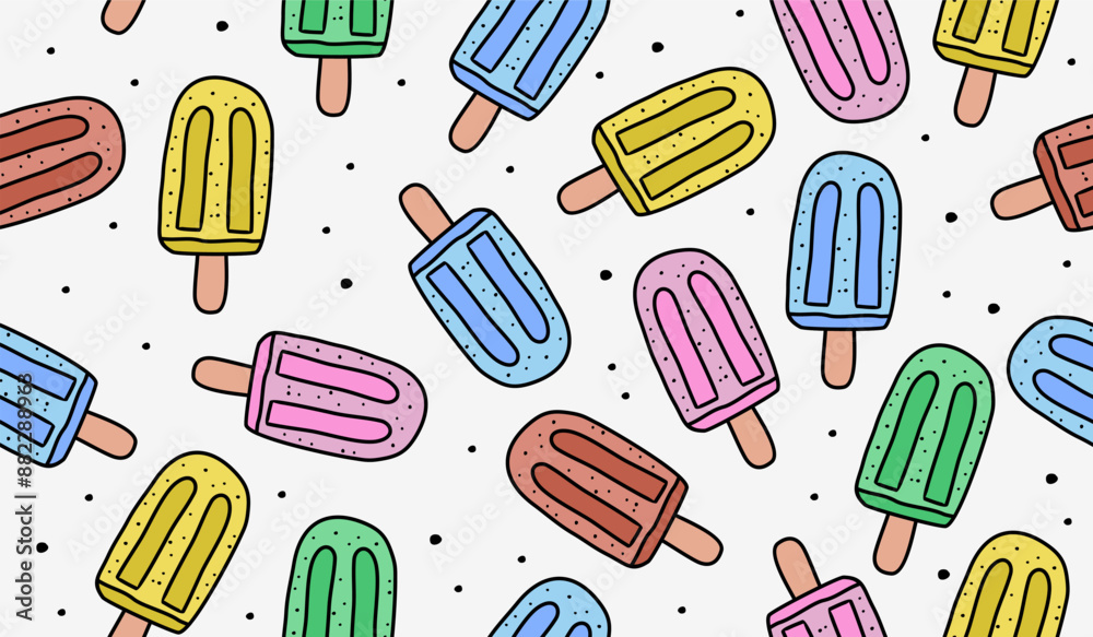 Cute ice cream pattern background vector design Cute ice cream pattern background vector design