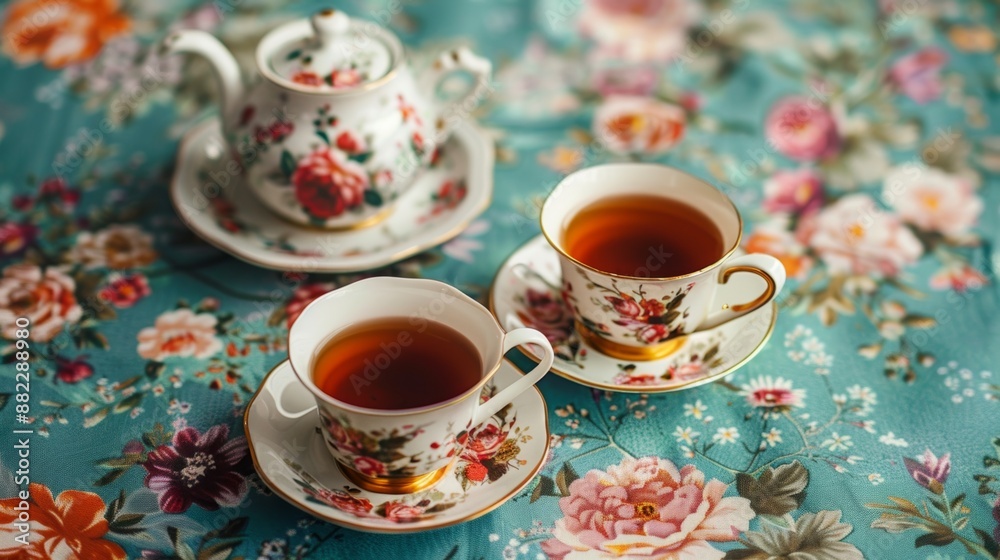 tea party invitation, perfect for a tea party invitation dainty teacups, teapot on a flowery tablecloth plenty of room for details tea party invitation, perfect for a tea party invitation dainty teacups, teapot on a flowery tablecloth plenty of room for details