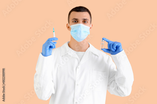 Male doctor in medical mask...
