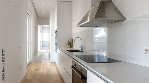 Wallpaper Mural Contemporary kitchen with minimalist design, sleek cabinetry, and clutter-free countertops emphasizing functionality and clean, modern aesthetics in home interior design High Resolution picture, , Torontodigital.ca