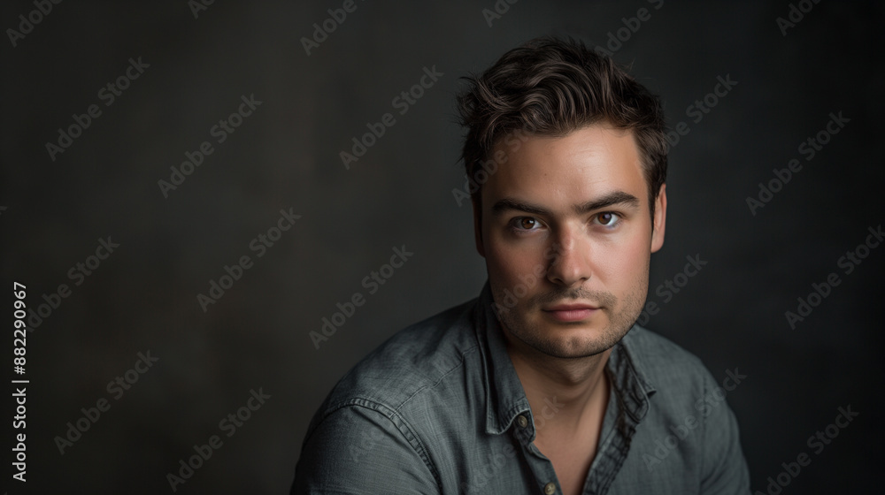 Obraz premium portrait of a man in grey shirt