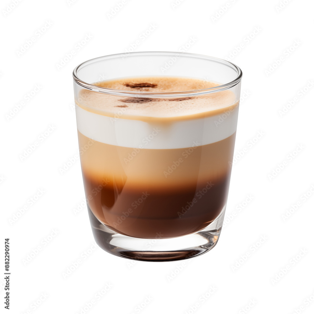 A small glass cup of cortado transparent png A small glass cup of cortado transparent png