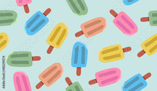 Cute ice cream pattern background vector design