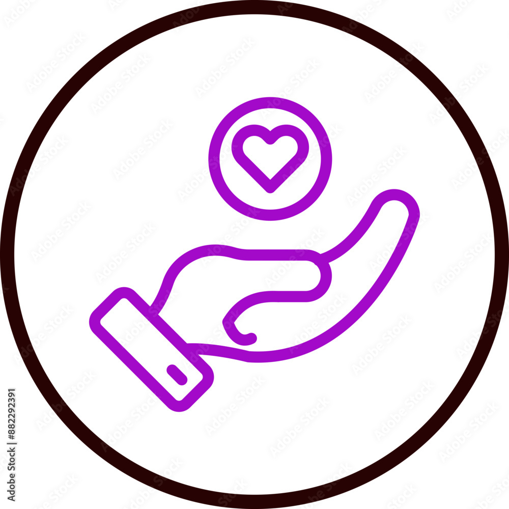 Helping Hearts Vector Line Purple Circle Black Helping Hearts Vector Line Purple Circle Black