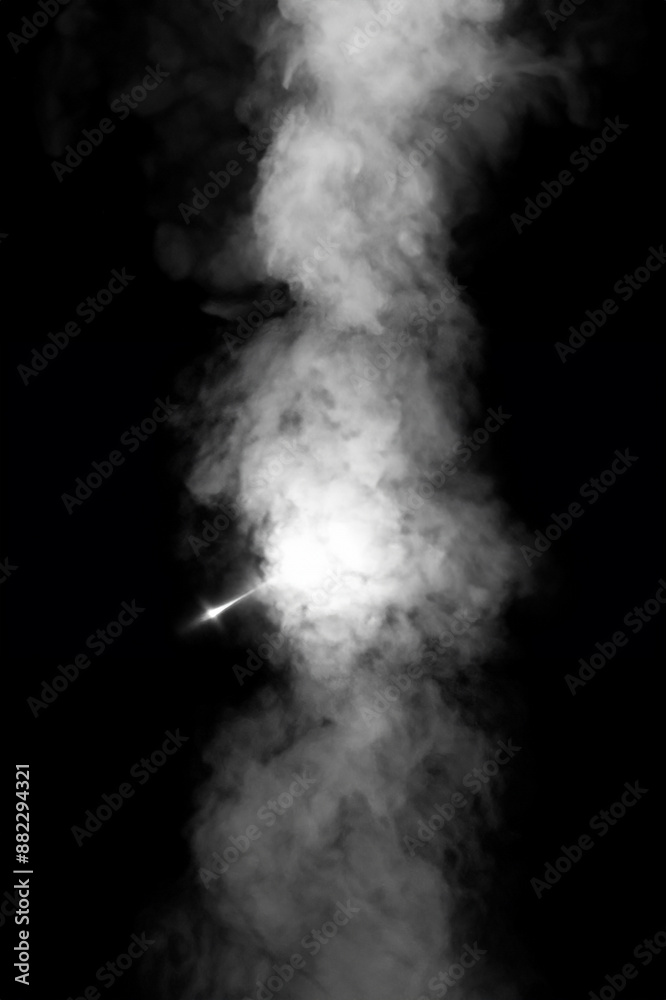 White Water Vapor Against Dark Background White Water Vapor Against Dark Background