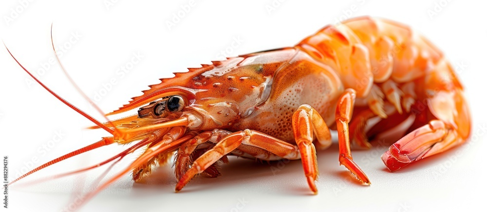 Close-up of a Cooked Shrimp on White Background Close-up of a Cooked Shrimp on White Background
