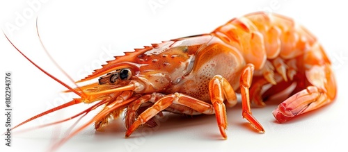 Wallpaper Mural Close-up of a Cooked Shrimp on White Background Torontodigital.ca