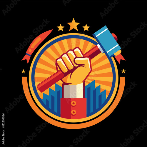 Happy Labor day or international workers day. May 1st International Labor Day. Labor Day poster. Labor Day logo design. Labor Day brand logo.
