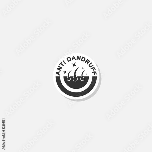 Anti dandruff icon sticker isolated on gray background