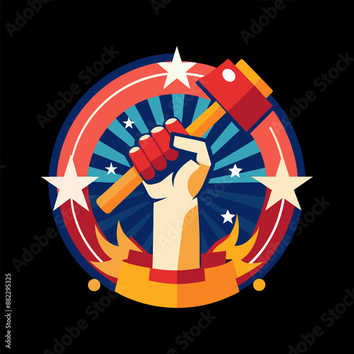 Happy Labor day or international workers day. May 1st International Labor Day. Labor Day poster. Labor Day logo design. Labor Day brand logo.
