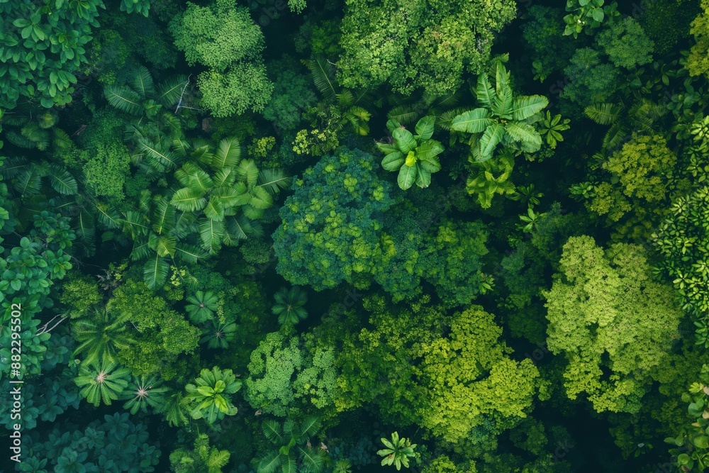 Lush green canopy from above Lush green canopy from above