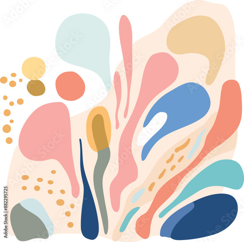 Abstract liquid and organic shape graphic element doodle art for print, pattern, and wall art.
