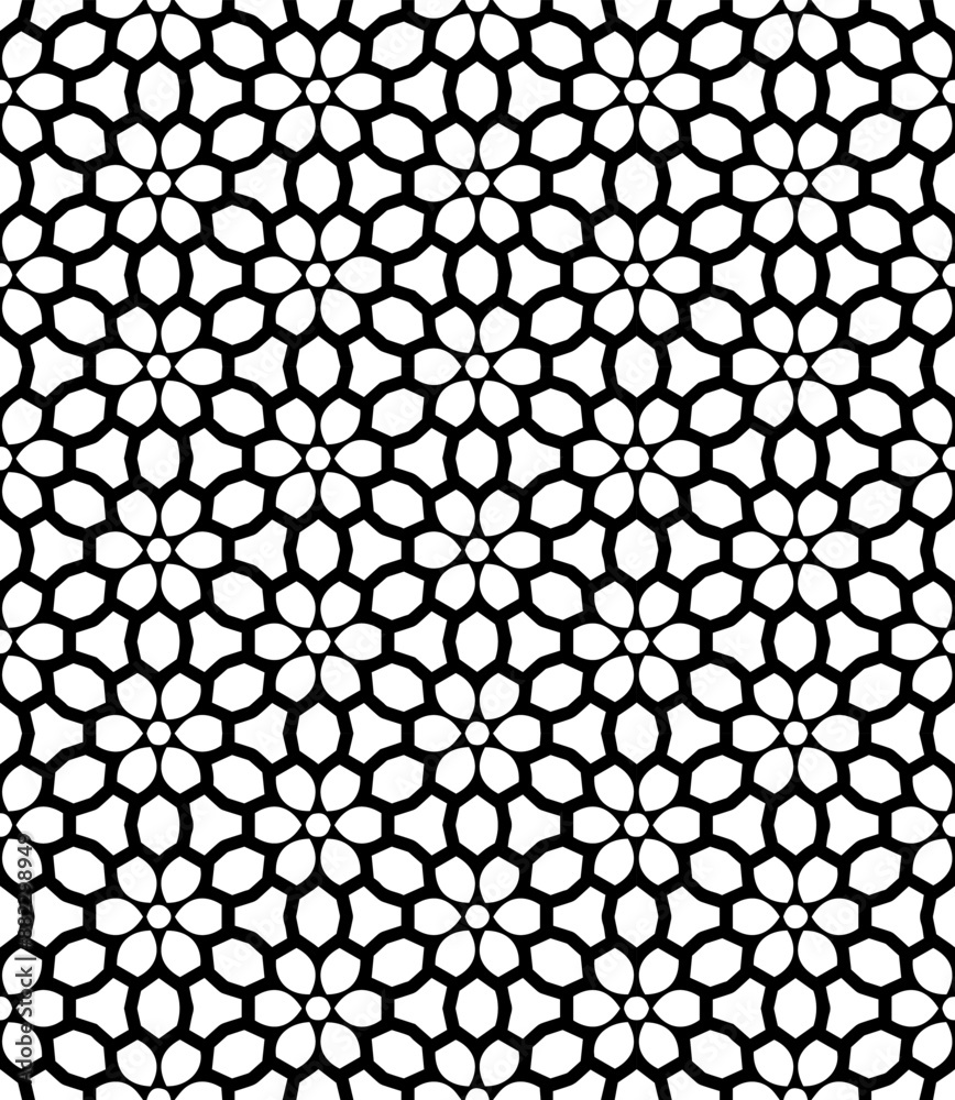 Black and white seamless abstract pattern. Background and backdrop. Grayscale ornamental design. Black and white seamless abstract pattern. Background and backdrop. Grayscale ornamental design.