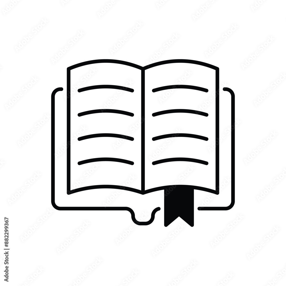 Open Book icon design with white background stock illustration