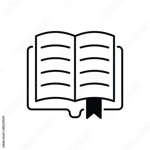 Open Book icon design with white background stock illustration