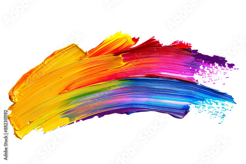 Rainbow Paint Brushstroke PNG Transparency Isolated Art