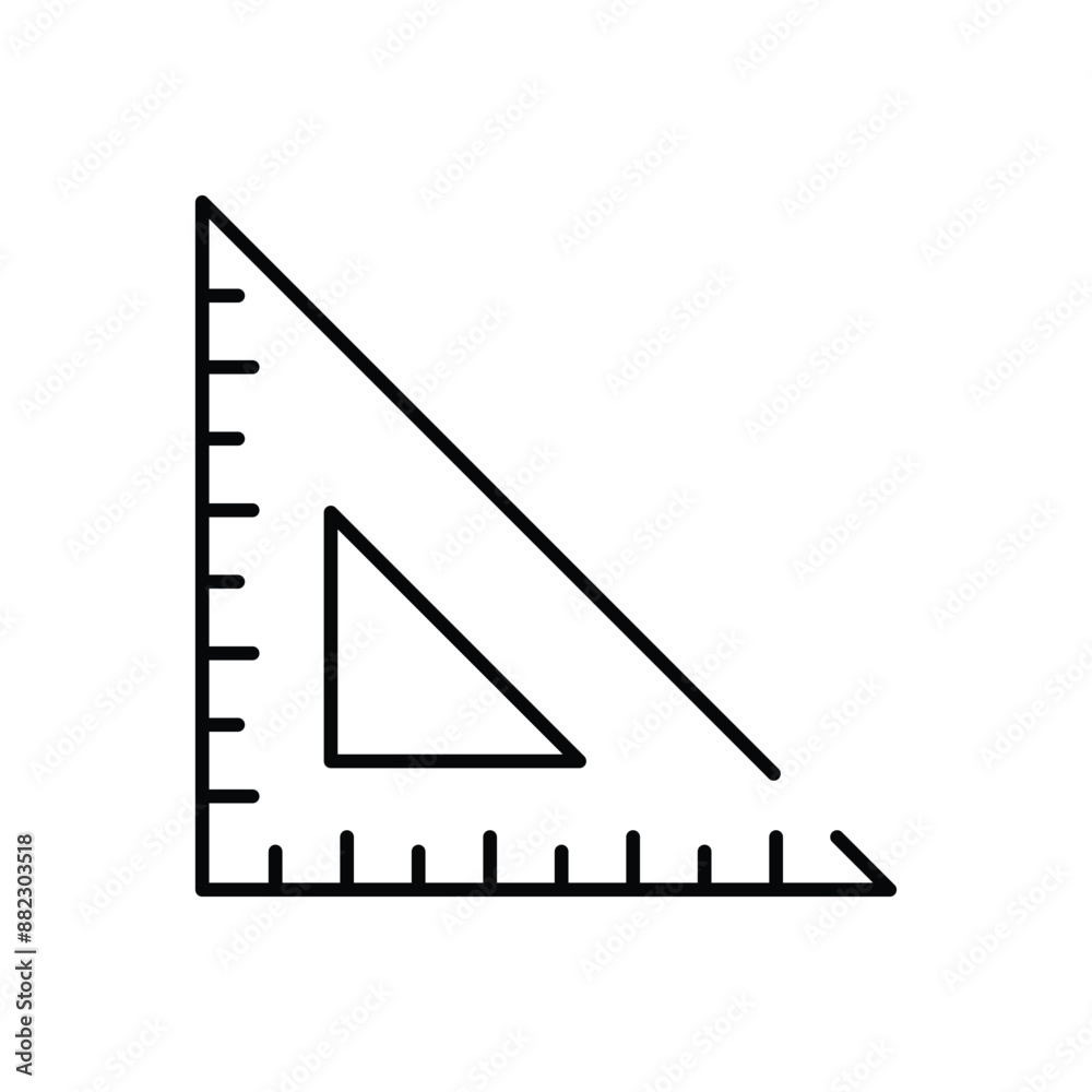 Triangular Ruler icon design with white background stock illustration Triangular Ruler icon design with white background stock illustration