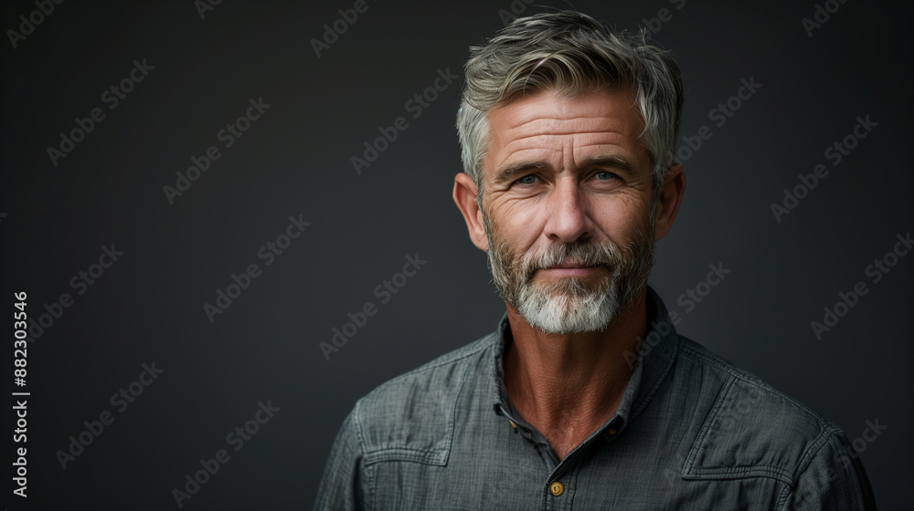 portrait of a man in grey shirt portrait of a man in grey shirt