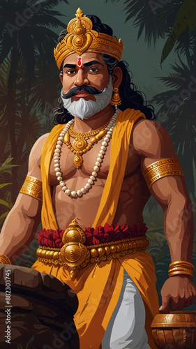 illustration of King Mahabali, emphasizing the legend and cultural significance of the festival photo
