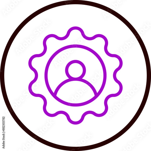 Customer Vector Line Purple Circle Black