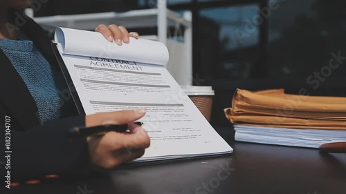 female business woman lawyers working at the law firms. Judge gavel with scales of justice. Legal law, lawyer, documents, advice and justice concept. photo