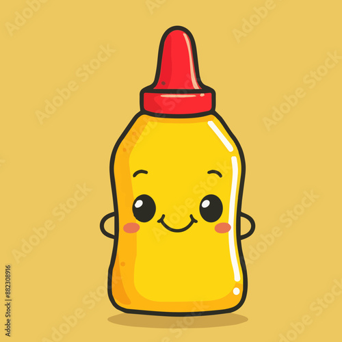 Cute Cartoon Mustard Bottle...