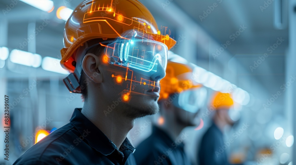 Silhouette of technicians working in a factory at twilight, with double exposure of mechanical components, illustrating their hard work and technological innovation Illustration, Image, , Minimalism, Silhouette of technicians working in a factory at twilight, with double exposure of mechanical components, illustrating their hard work and technological innovation Illustration, Image, , Minimalism,