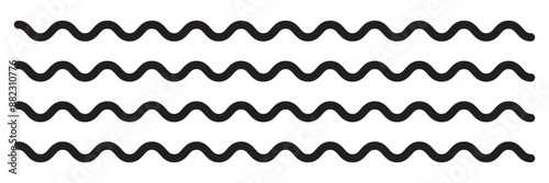 Wave sine black liner icon collection